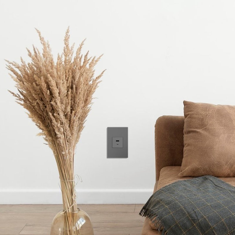 Adorne Ultra-fast Usb Type A/C Outlet, Magnesium
