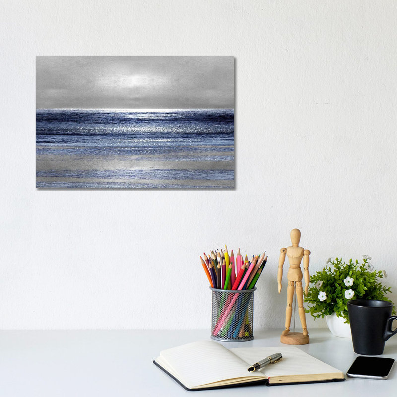 Silver Seascape II by Michelle Matthews - Wrapped Canvas Print, Wrapped Canvas, 20.32 cm H x 30.48 cm W