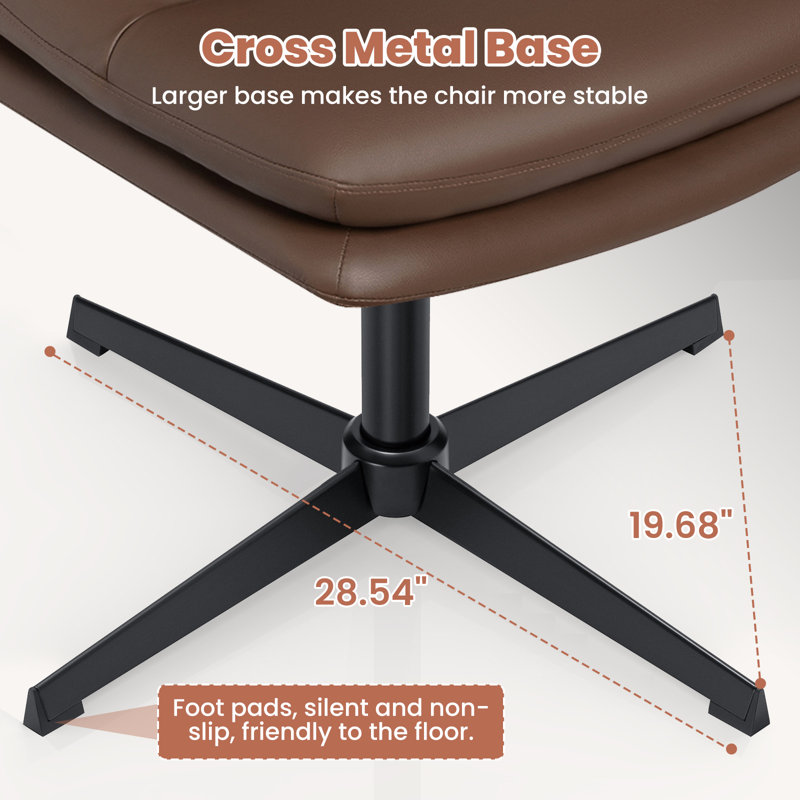 Chaise de bureau Latitude Run® Criss, Brun, Non