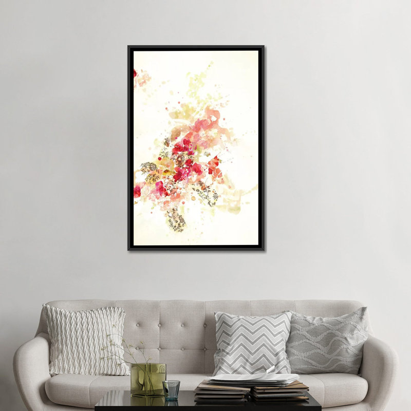 «Composition II.B» par Kathryn Neale, impression sur toile, H 60 po x l 40po x P 1,5 po, Toile avec cadre noir, Pas de tapis