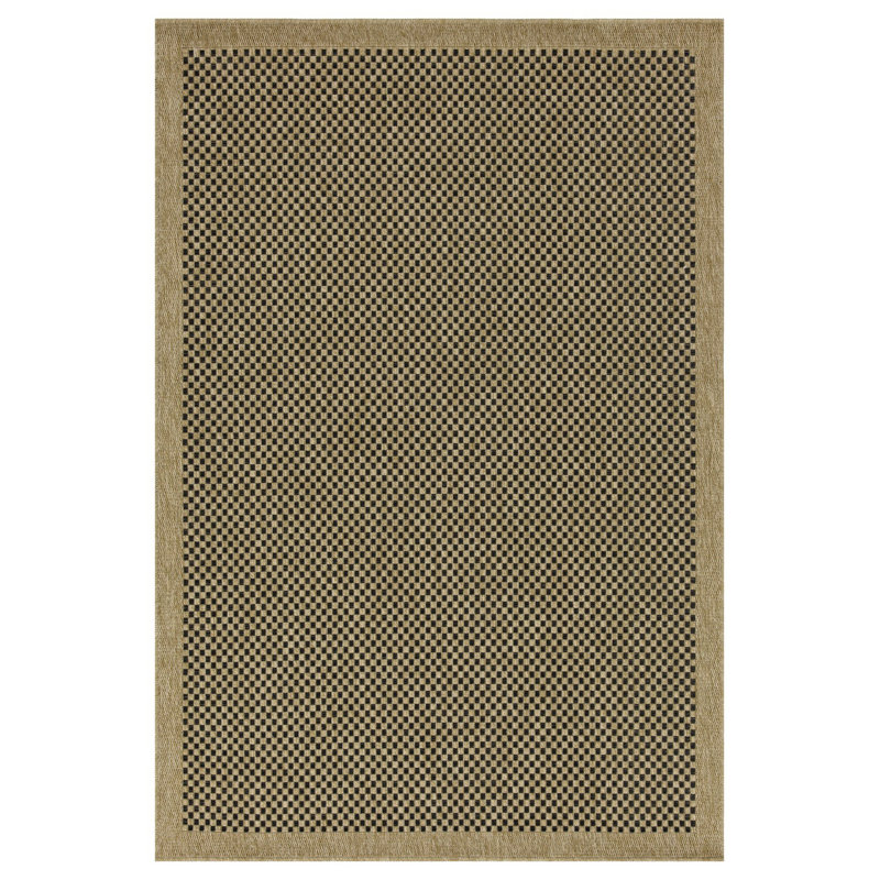 Jute / noir 2 pi 7 po X 7 pi 3 po Tapis intérieur / extérieur, Tapis de couloir 2 pi 7 po x 7 pi 3 po