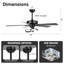 52" Modern 3CCT LED Chandelier Ceiling Fan with Remote Control, Double Sided Blades, Dimmable, 6 Speeds Reversible Motor, 4"/10" Downrods-1602955949