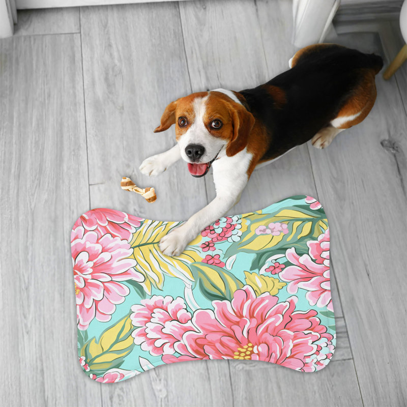Élégants motifs floraux - Tapis d'alimentation en os 1 pièce