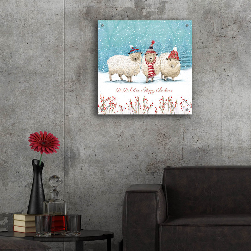  «We Three Sheep» par Elle Media Group, art mural en verre acrylique, 24 po x 24 po, H 24 po x l 24 po