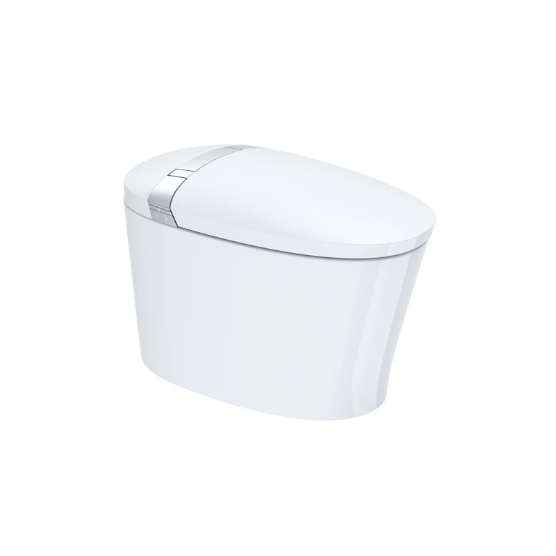 Transolid Azalea 1-Piece 1.45/1.08 GPF Dual Flush Elongated Smart Bidet Toilet With Sensor, White