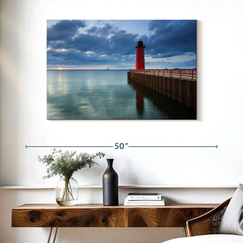Aletra - phare rouge de Milwaukee, H 26 po x l 39 po