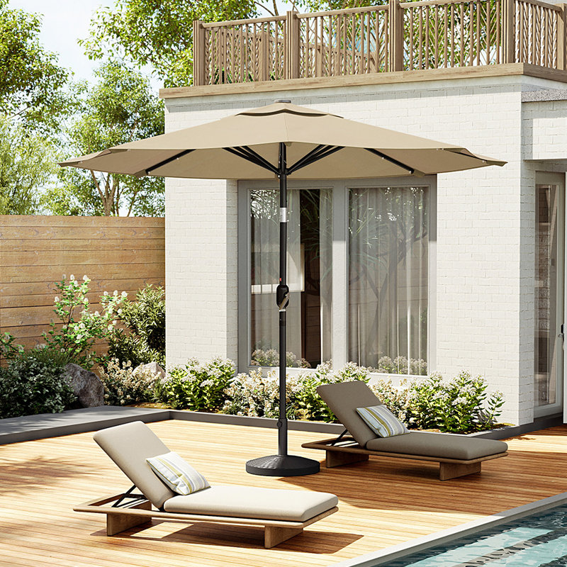 Maust 3m Traditional Parasol with LED Light, Beige