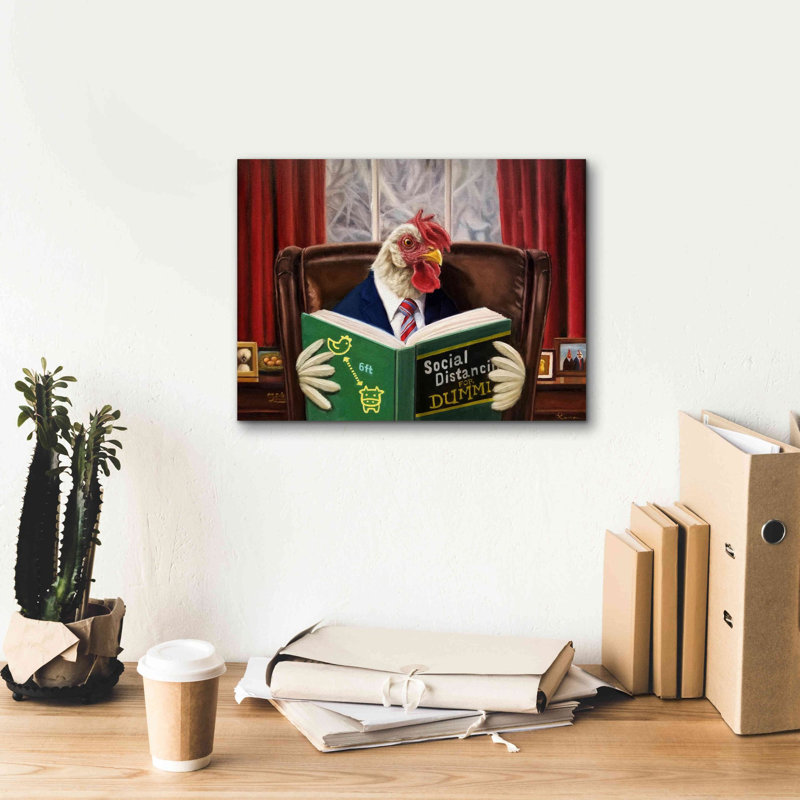«Bird Brain» par Lucia Heffernan, art mural sur toile, H 12 po x l 16 po x P 0,75 po