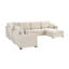Spacious 5-seater Sectional Sofa With Storage, Chenille Beige, Modern Family Living