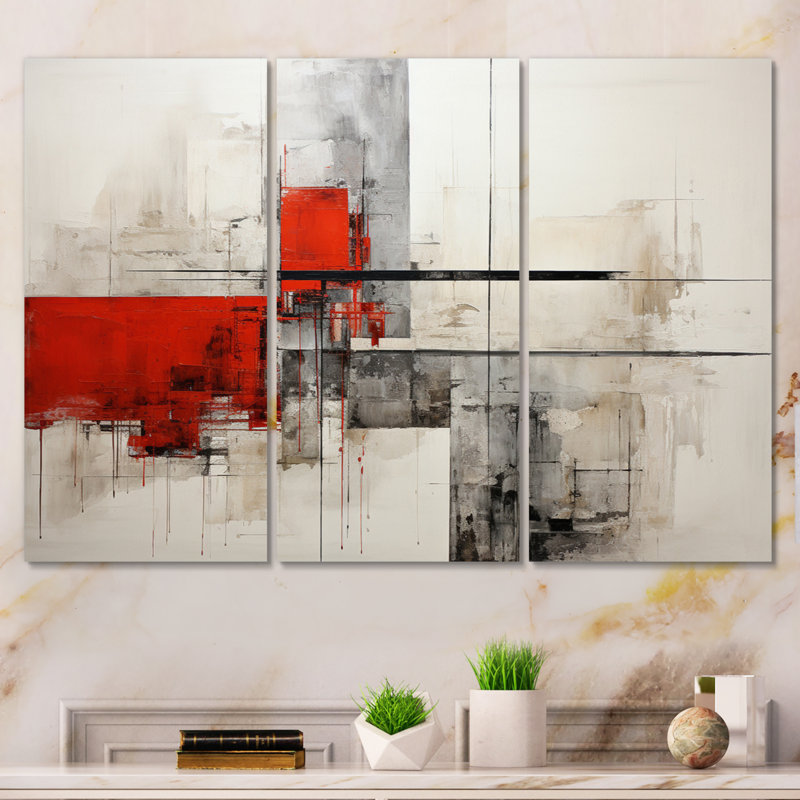 " Abstract Architectures I " 3 - Pieces, 40" H x 60" W x 1" D