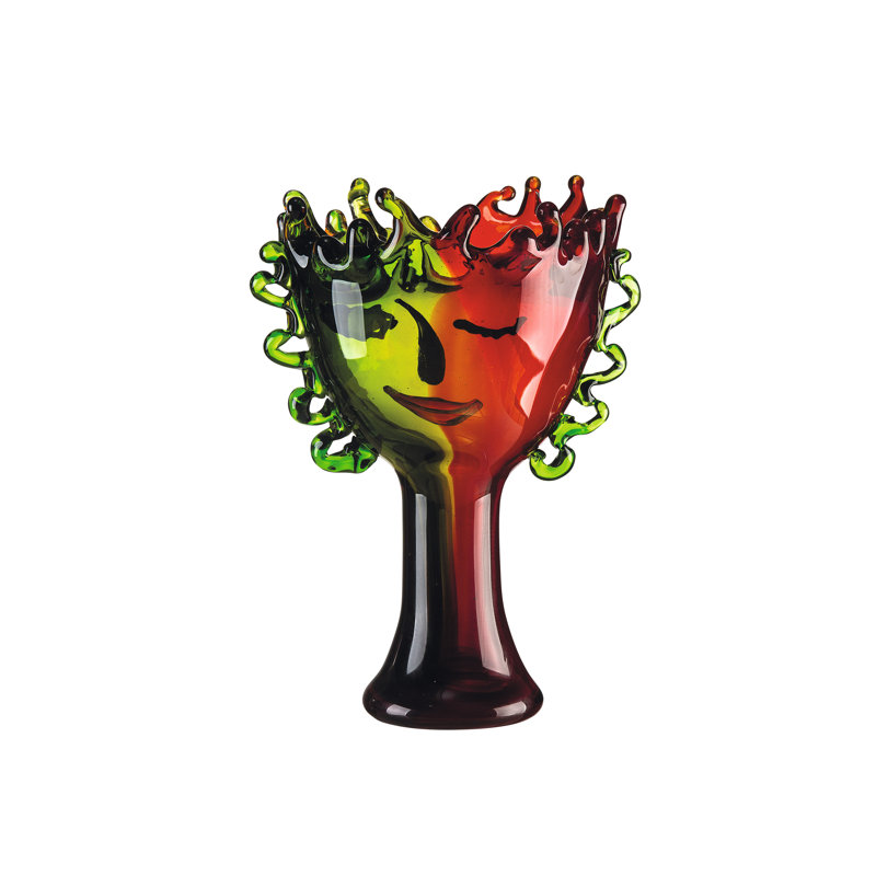 Schoenchen Red/Green/Black 30Cm Glass Table Vase