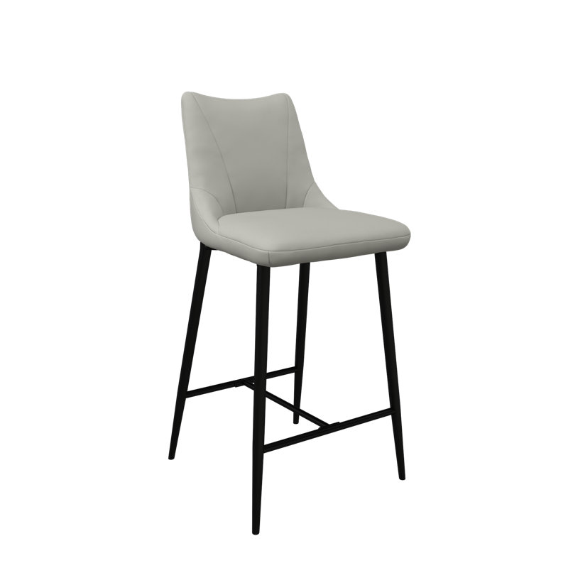 Bella Leather Counter Bar Stool, Grey