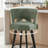 26.4" Swivel Bar Stools Set of 6, Black Solid Wood Legs & Metal Ring Footrest-780815917-789575587