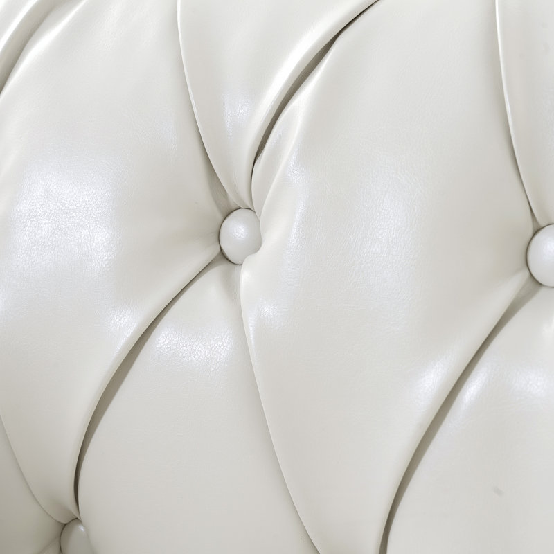 Ensemble de 2 chaises capitonnées Chesterfield, White