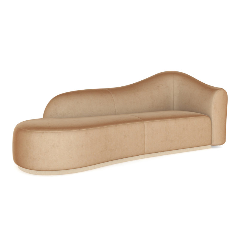 Caracole Velvet Chaise Lounge, Left Hand Facing
