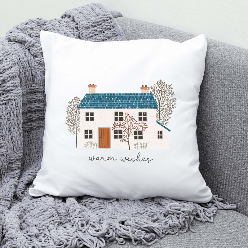 Christmas Illustration1 Reversible Throw Pillow, 14" x 14"