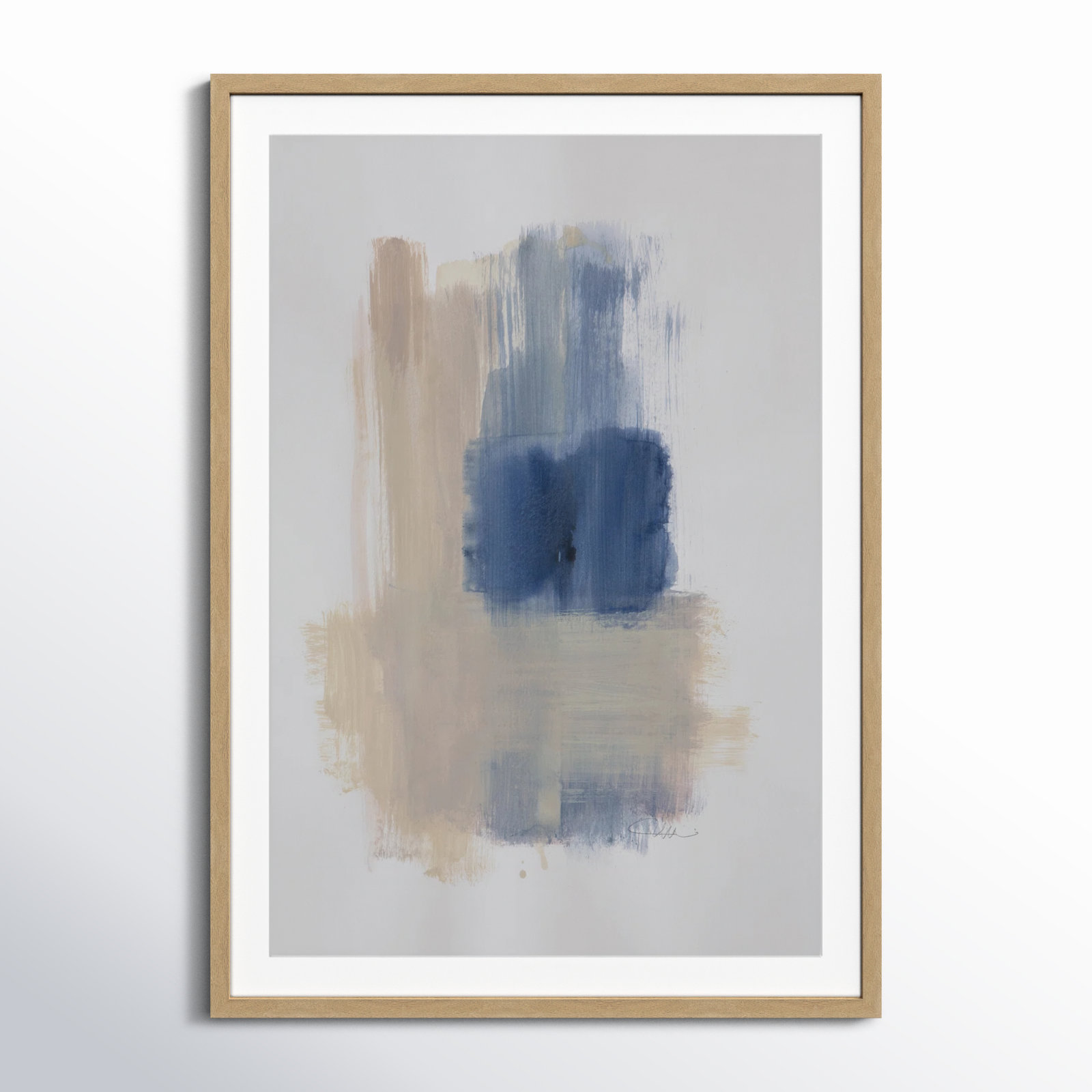 Macathurn "Powder Room Wash III" Print, 41.5" H x 29.5" W x 1.25" D, Natural Woodgrain Picture Framed