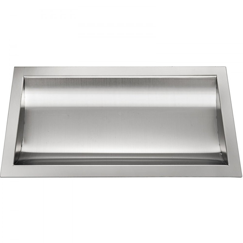 304 Stainless Steel Drop-In Deal Tray 14" Deep x 10" Wide x 2" High Brushed Finish for Cash register window