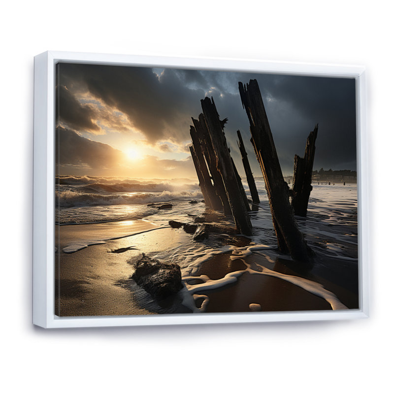 «Beach Photo Rockies IV» sur toile, H 30 po x l 40 po x P 1,5 po, Cadre flottant blanc