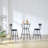 Round Bar Table And Stool Set With Shelf, Upholstered Stool With Backrest