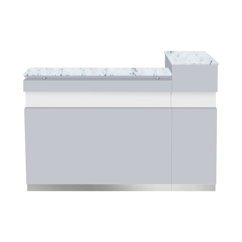 Natrice Rectangle Wood Reception Desk with Filing Cabinet