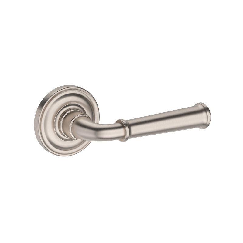 Dunsmoor Passage Lever with Traditional Round Rose in Venetian Bronze, Satin Nickel