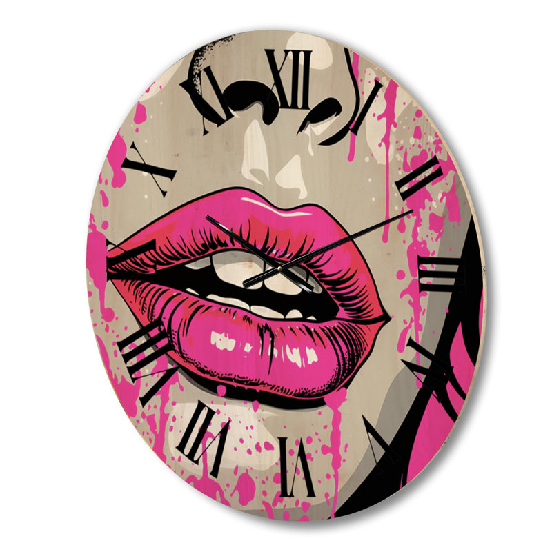 Horloge murale en bois massif Marlicia, Grand