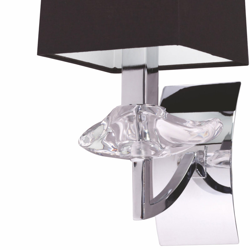 Armed Sconce, Yes, Black, Polished Chrome