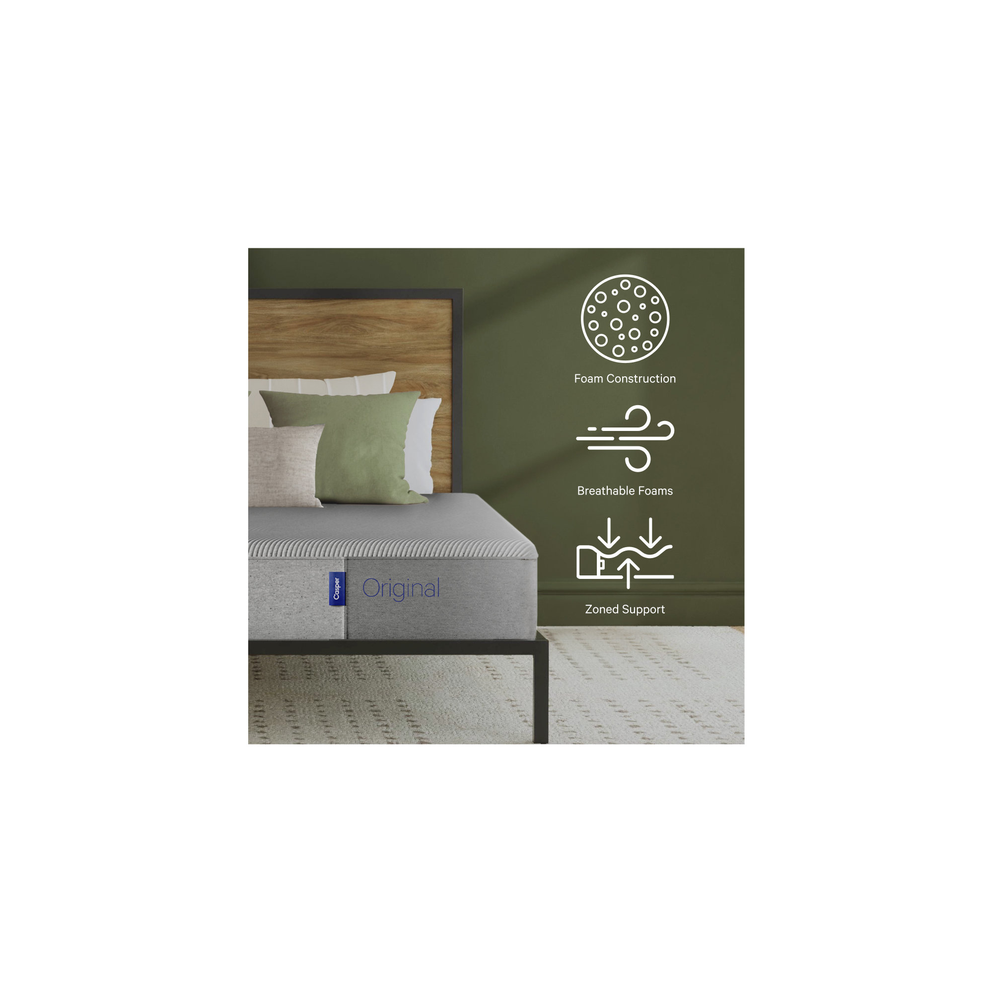 Casper Sleep Original Foam 11" Medium Firm Memory Foam Mattress, Queen