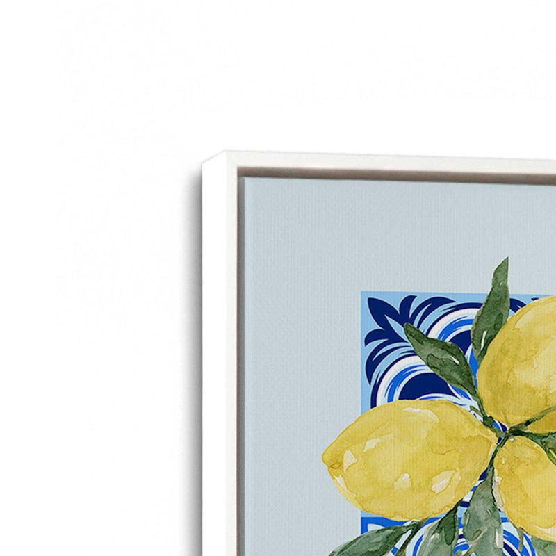 Impression sur toile marocaine Tile and Lemon, H 30,75 po x l 20,75 po, Blanc opaque