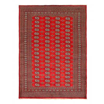 Red color Fine Hand Knotted Bokhara rug 5'8"X 8'