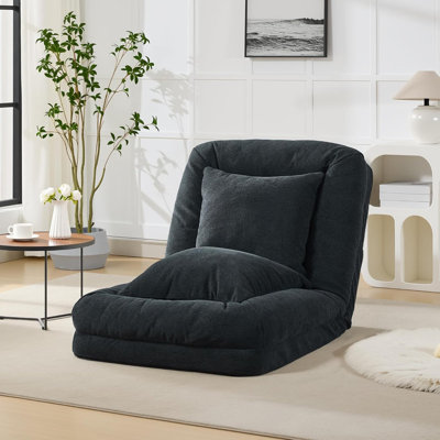 Lit pour chien 64,5 po en chenille 64 po avec 5 positions réglables, fauteuil à billes en mousse à mémoire de forme pour adultes et animaux de compagnie