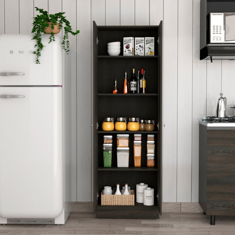 Buxton Rectangle 2-Door Storage Tall Cabinet, Espresso