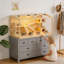 Couvercle de hamster en bois avec couvercle en verre trempé à mâcher et lumières à DEL-9612975