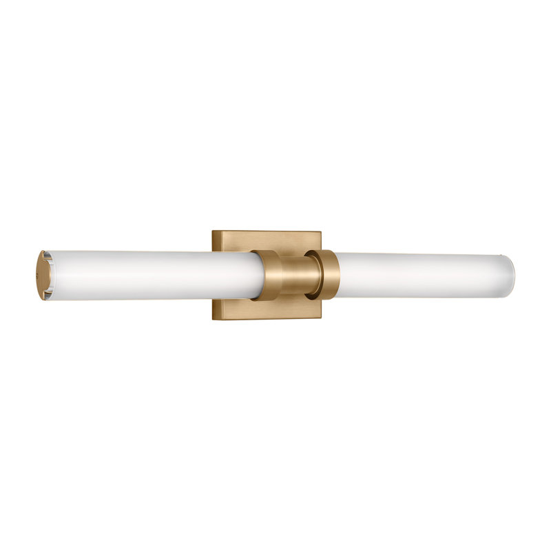 Éclairage à intensité variable pour meuble-lavabo à DEL 1 lumière Kelan, Laiton satiné, H 26,75 po x l 4,75 po x P 4,5 po