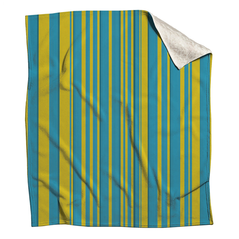 Couvertures à rayures bleues et jaunes, 60in W x 80in H