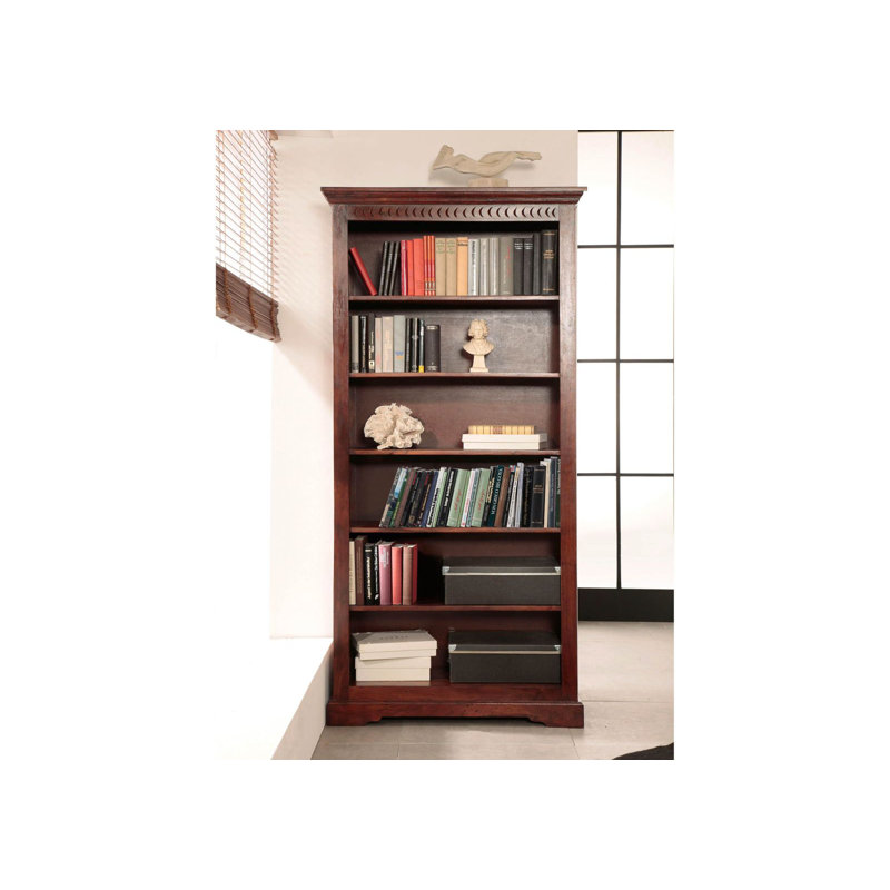 Oxford 200cm H x 97cm W Solid Wood Standard Bookcase, Nougat
