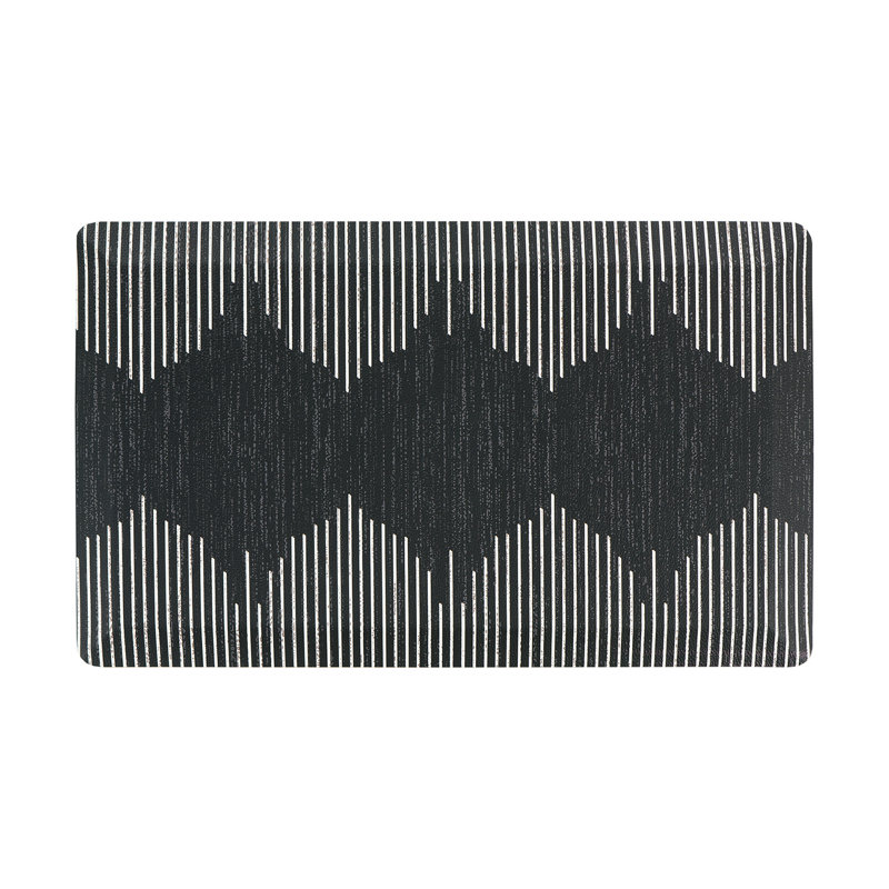 Tapis de cuisine Bohémien, Rectangle l 18 po x L 30 po, Noir