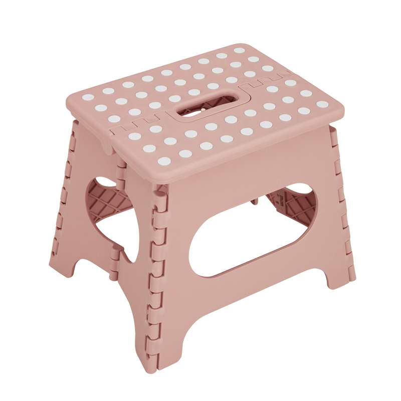 Dachi 27 cm Folding Step Stool, Non-Slip Surface Portabl Foldable Stool with Carry Handle, Heavy Duty to Support for Living Room, Kitchen, Bathroom