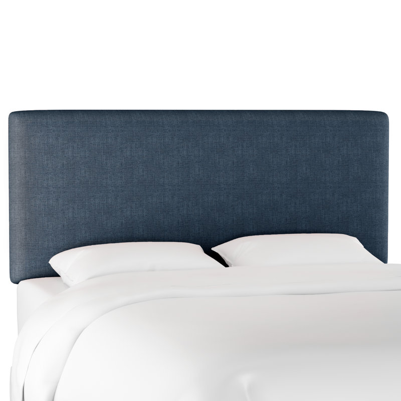 Tête de lit tapissier Eisley, Très grand, Lin texturé bleu marine Zuma