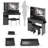 41" Large Size Left Drawer Desktop Vanity Table+Cushioned Stool Dresser Set, 2 AC+2 USB Power Station, Hair Dryer Stand, Extra Large Touch Control LED Mirror, 3-Color Switch, EPA, GCC, UL Certificate