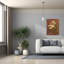 «Peach Roses On Red 1» par Danhui Nai, art mural sur toile-108585083