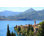 «Koga Panorama of Varenna at Lake Como with Mountains in Italy» par Jean - photographie sur toile tendue