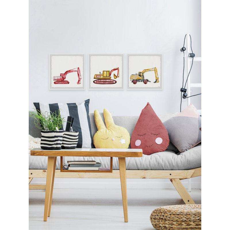 Ensemble d'imprimés encadrés 3 pièces Glynda, H 24 po x l 24 po x P 1,5 po