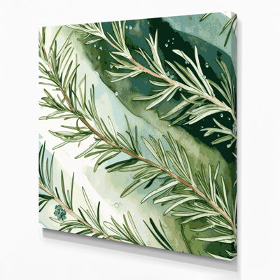 Botanical Rosemary Beige Canvas Wall Art