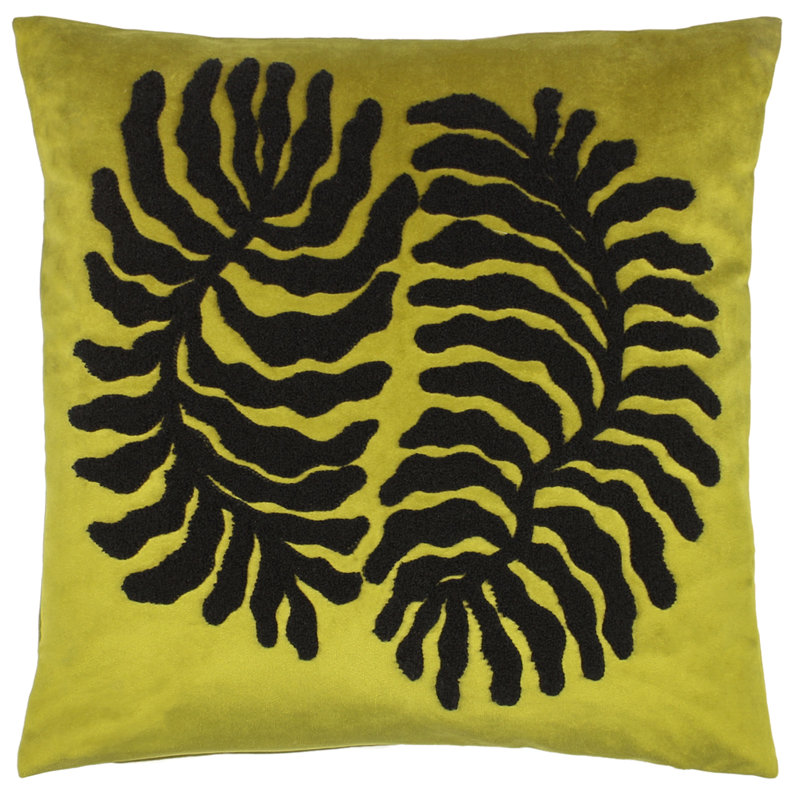 Floral Square Cushion, Moss