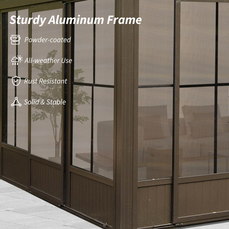12 Ft. W x 10 Ft. D Metal Patio Gazebo