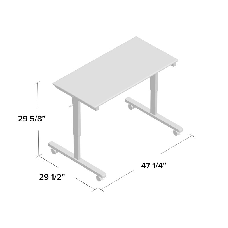 Bureau debout à hauteur ajustable Belvedere, l 47,25 po x P 29,5 po, Brun / Argenté