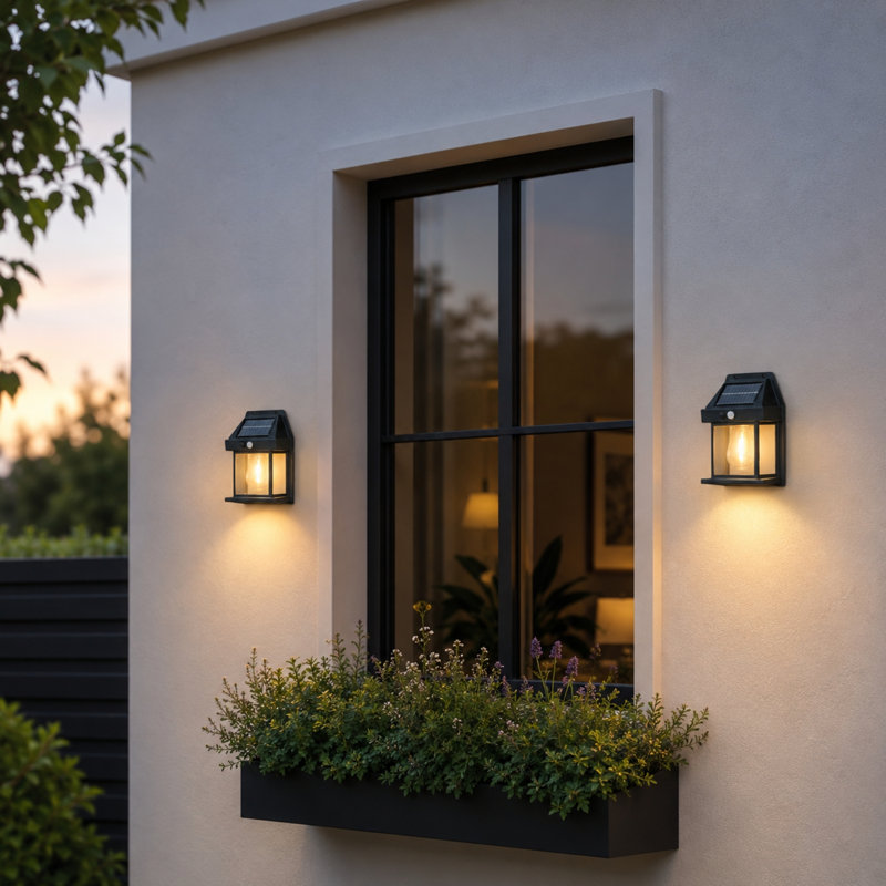 Black 17.2cm H Solar Powered Integrated LED Outdoor Wall Lantern