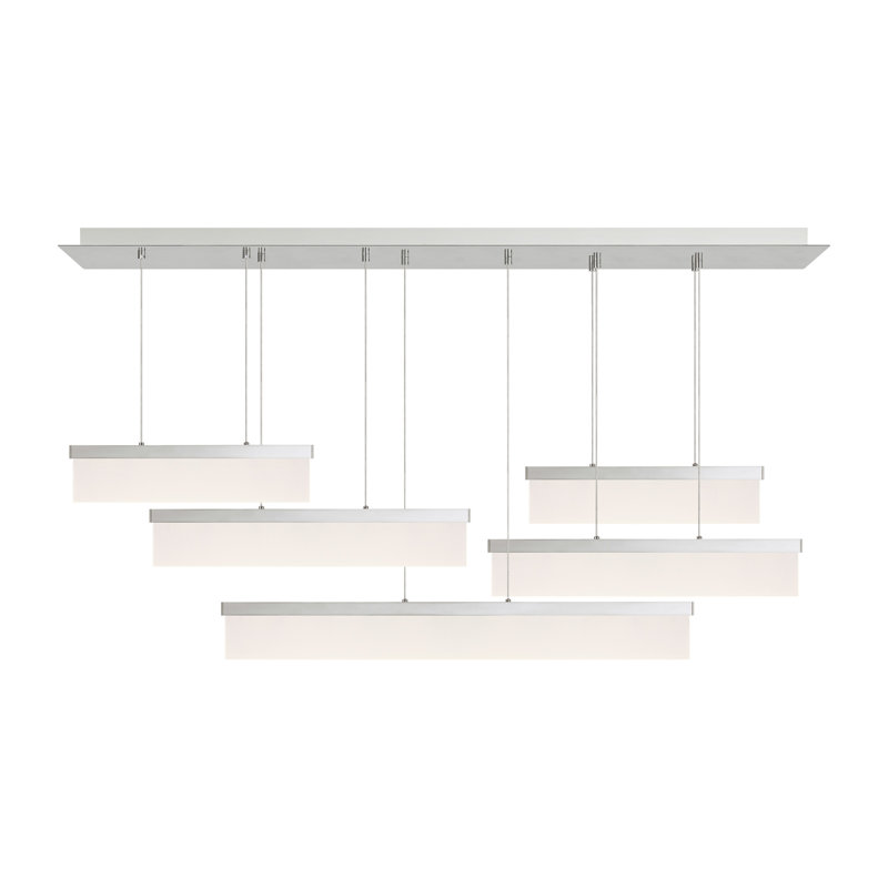 Sweep 5 - Light LED Chandelier, Polished Nickel